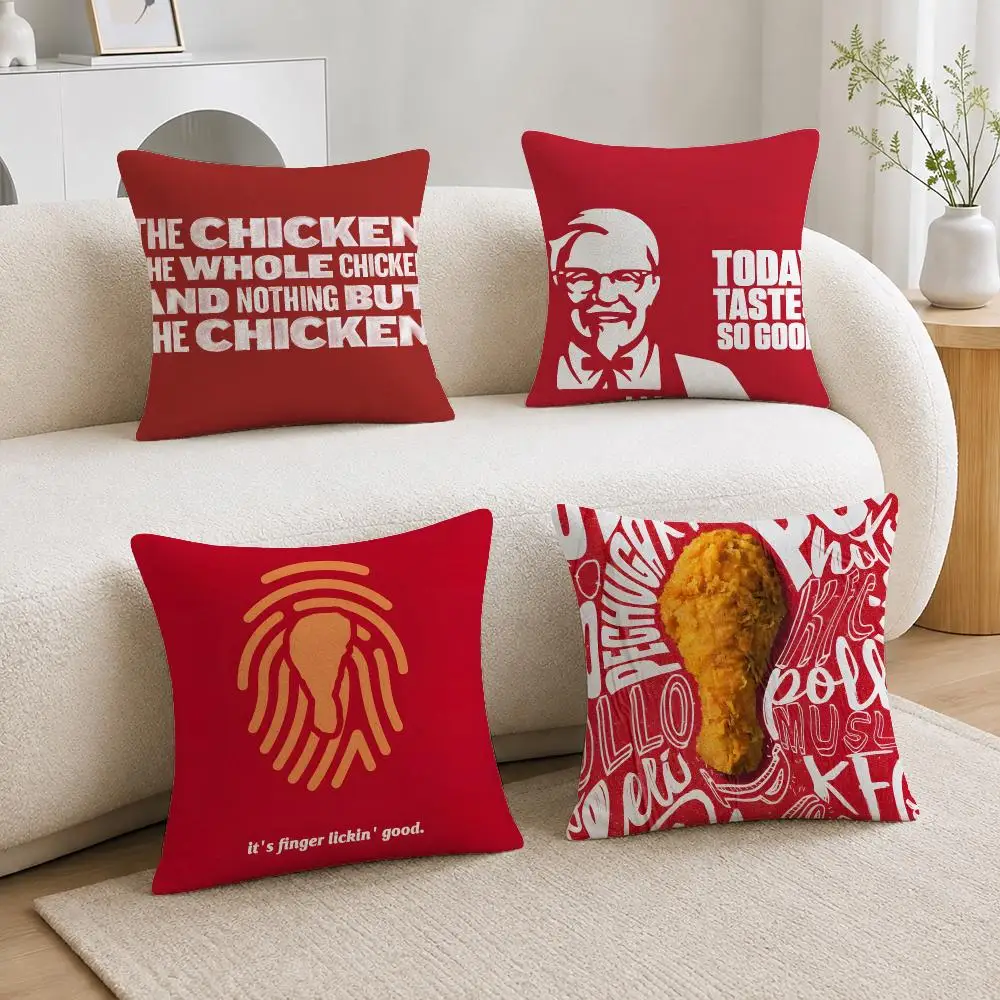 Fast Food Brand KFC Cushion Cover Soft Plush Cushion Covers Fluffy Throw Pillow Cases for Sofa Bedroom Home Decor