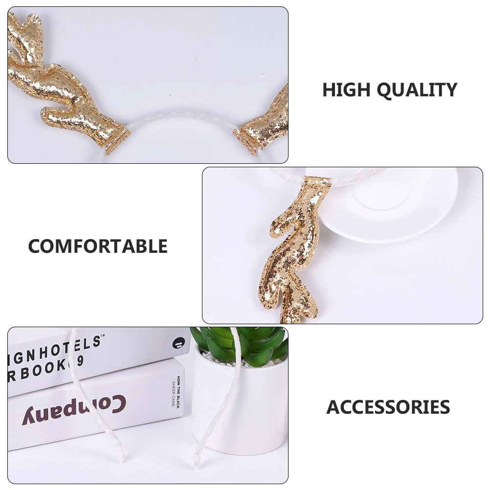 

3Pcs Eye-Catching Antler Headbands Kids Christmas Hairband Fun Decorative Accessories for Festive Occasions