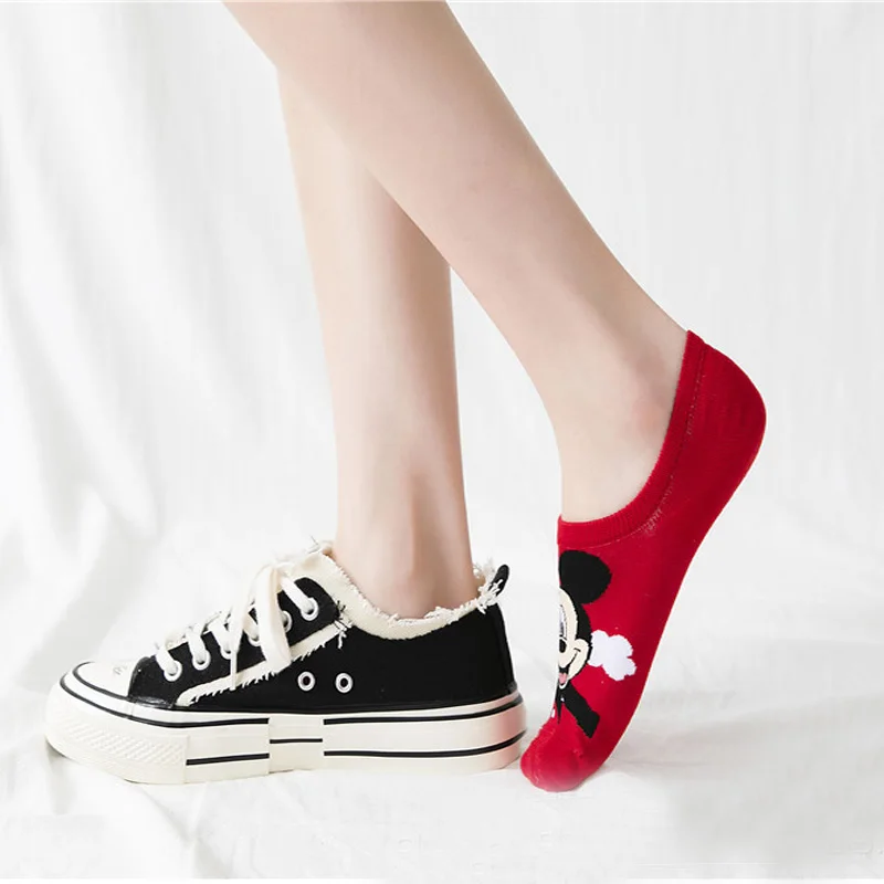 5 Paar koreanische Sommer-Damensocken mit Cartoon-Tiermotiv, Bär, Maus, kurze Socken, niedliche, lustige, unsichtbare Baumwoll-Kawaii-Knöchelsocken, Größe 35–40 – Detail 3
