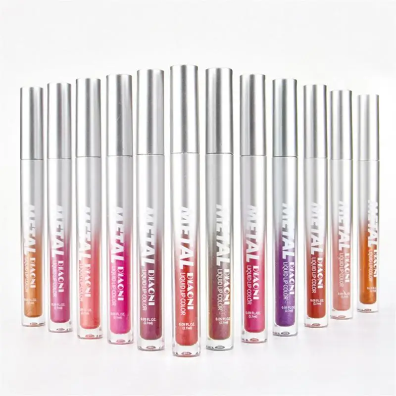 Lip Gloss Does Not Fade Fashionable Lip Gloss Cosmetic Metallic Lip Gloss Non-stick Cup Elegant Liquid Lipstick