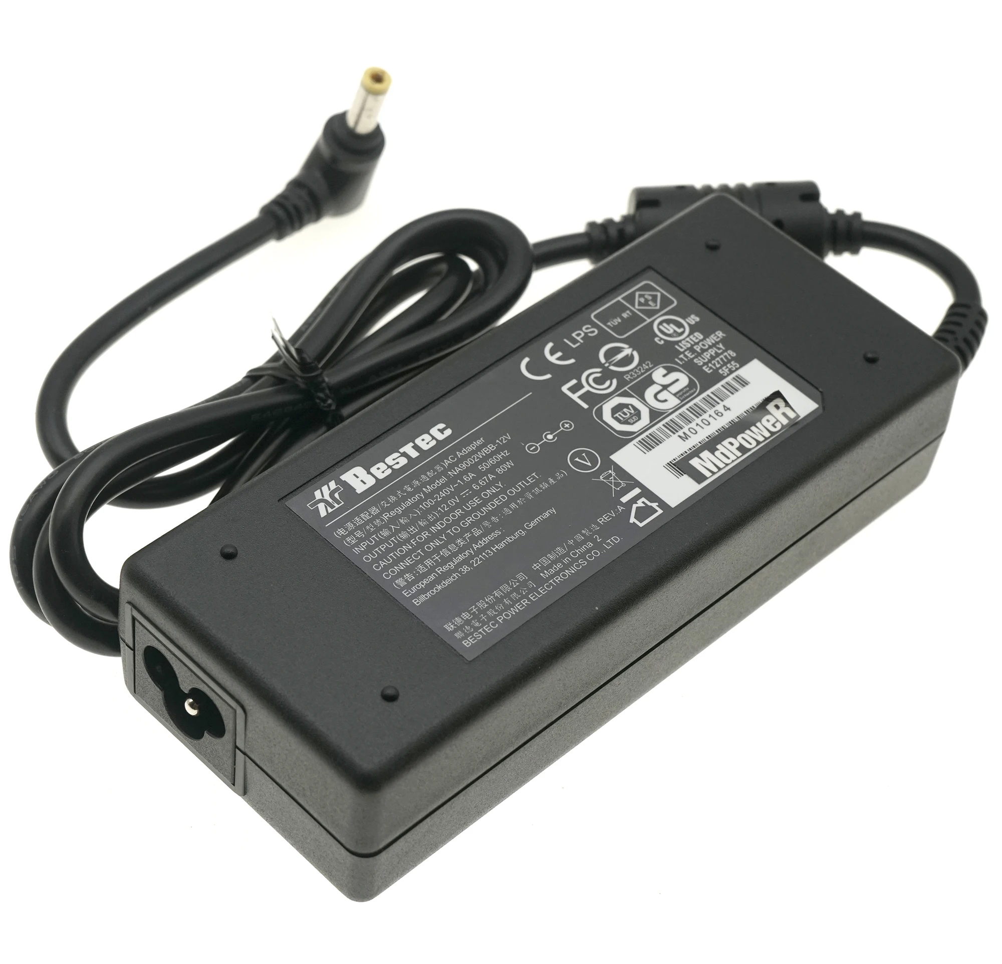 Genuine Bestec 12V 6.67A AC Adapter Charger NA9002WBB-12V LCD Monitor Laptop Power Supply for ViewSonic VX2000