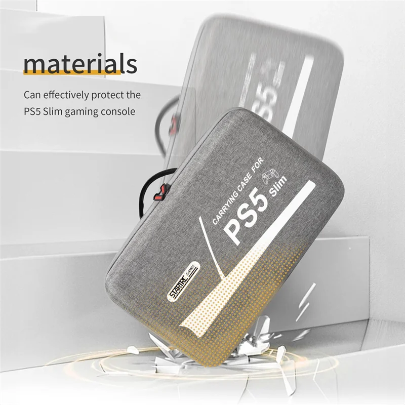 

Тонкая сумка для хранения Sony PS5, противоударный дорожный чехол большой емкости с плечевым ремнем для контроллера консоли PS5 Slim