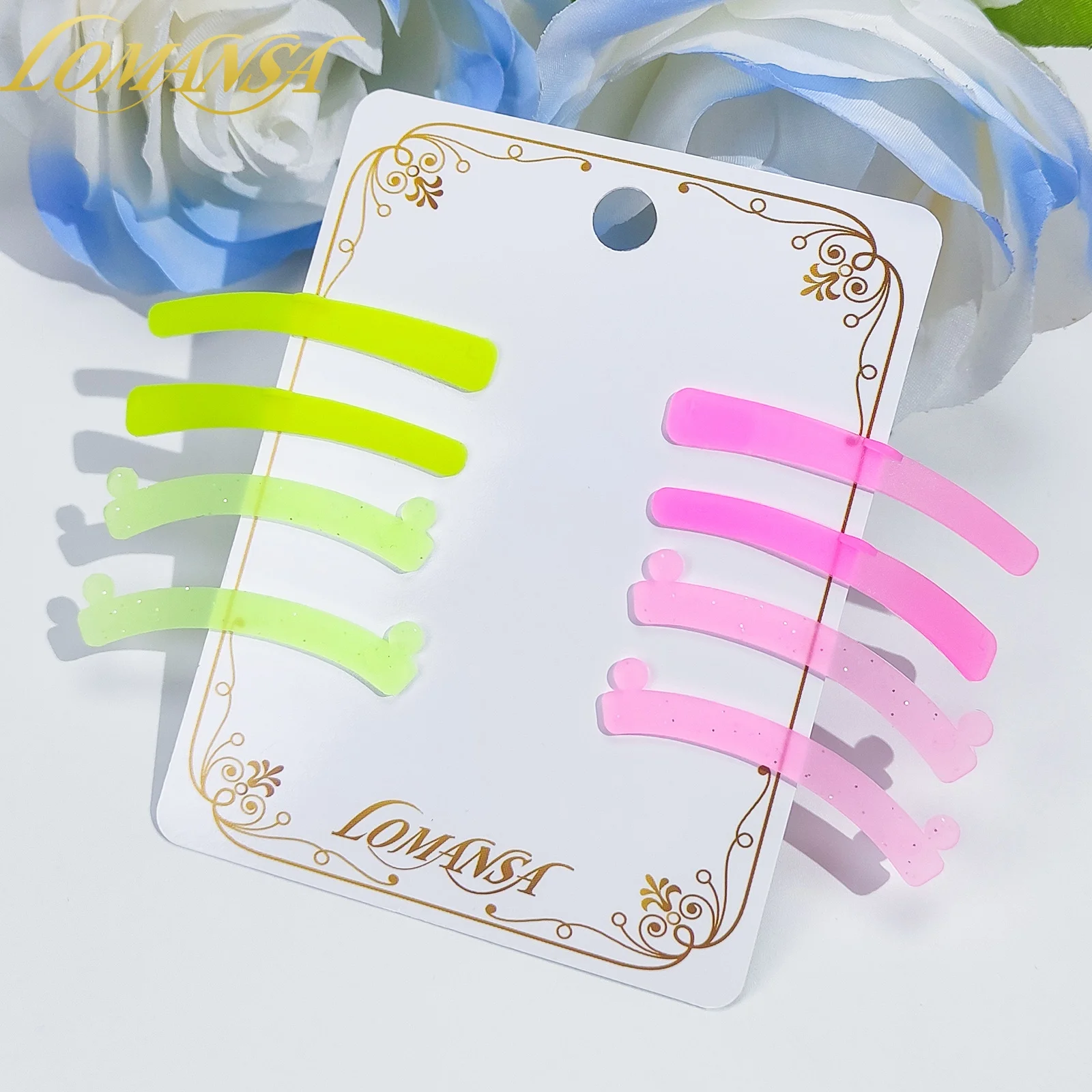 Lomansa 2 Pairs Silicone Eyelash Rods Ribbon Soft Colorful Lash Lift Ribbon Perm Multi-Functional Eyelash Lifting Makeup Tools