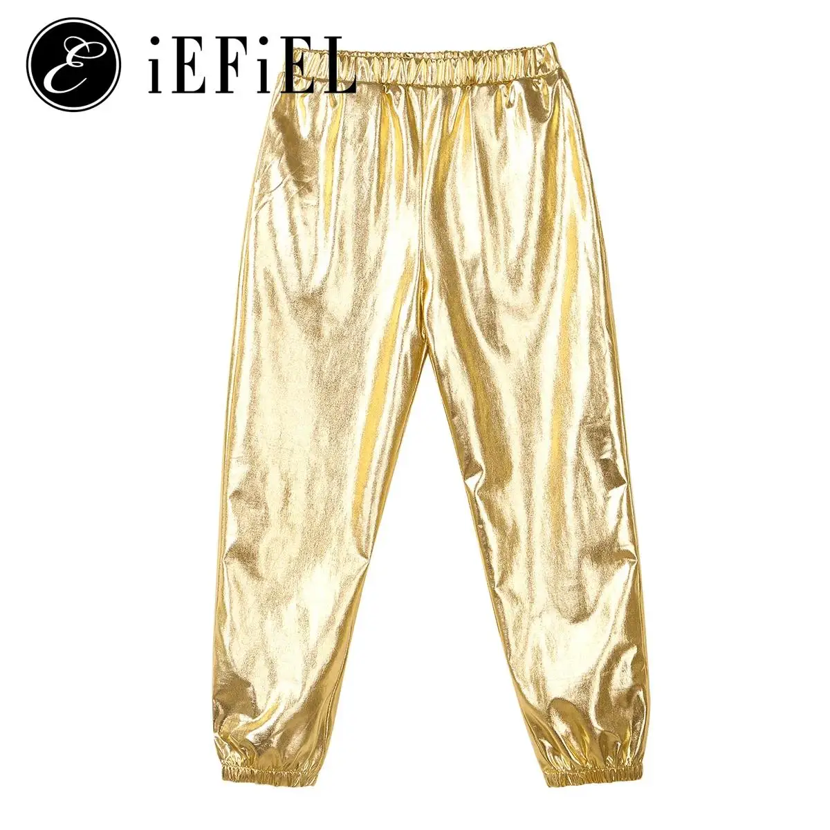 Kids Girls Boys Shiny Metallic Jogger Pants Loose Street Hip Hop Jazz Dance Trousers Active Sweatpants Hippie Street Dancewear