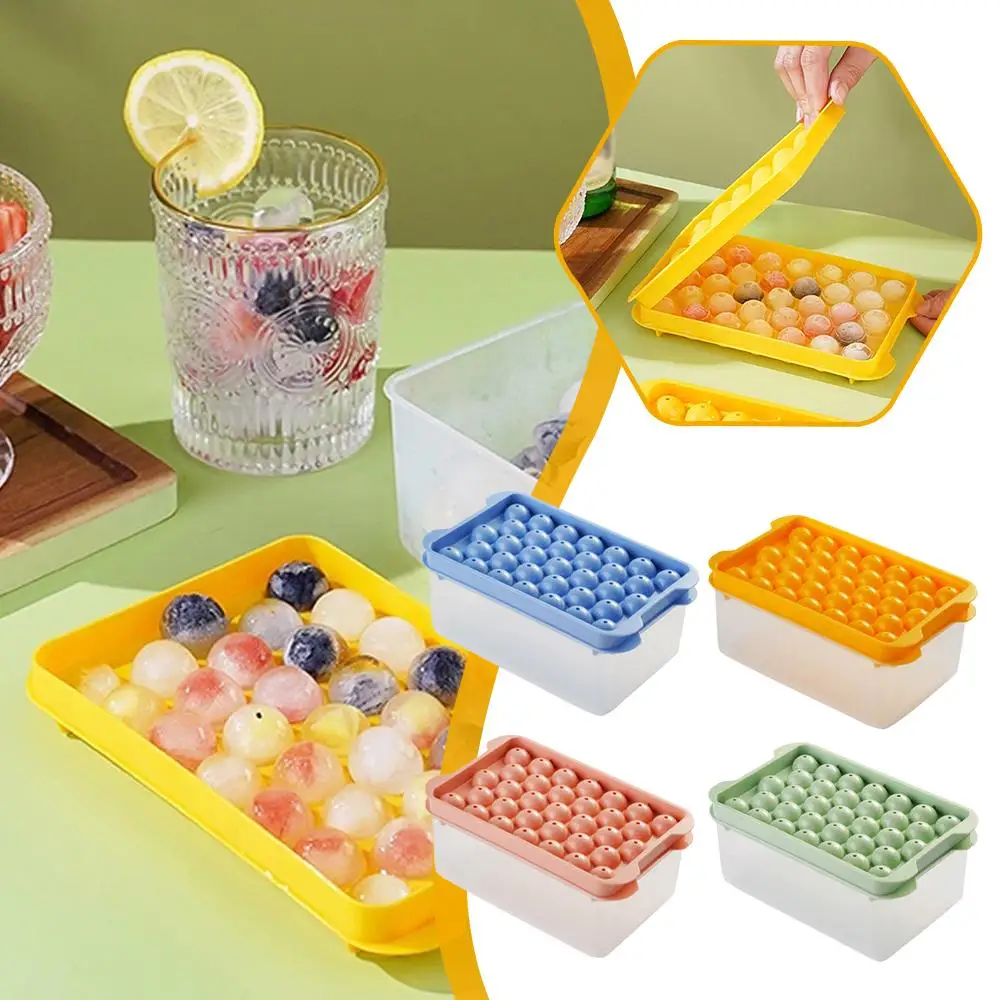 50-Würfel-Eisbereiter mit einfacher Druckkappe und leicht zu drückendem Deckel. Eiswürfelmaschine mit großer Kapazität, wiederverwendbare Eiswürfelform in Lebensmittelqualität