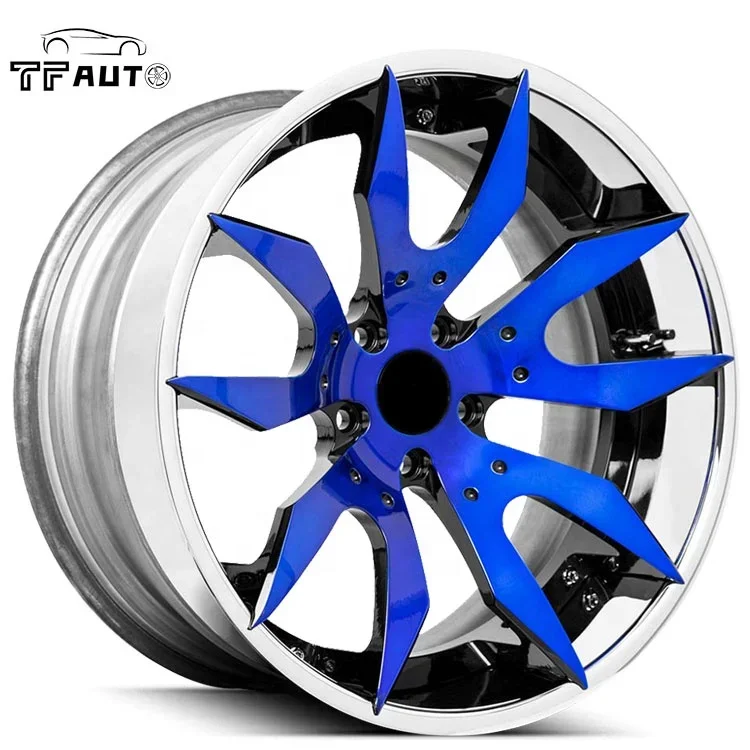 

19 inch Blue Artigli Customizable Forged 2 pieces wheels 5*130 5*112 for Porsche