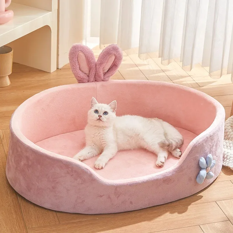 Cats Pet Products Fluffy House Warm Bed Plush Accessories Winter Cushions Basket Dog Mat Houses and Habitats Puppy Goods Kitten