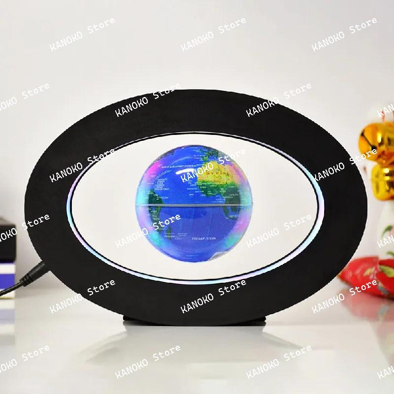 New Novelty Decoration Magnetic Levitation Floating Globe World Map with LED Light with Electro Magnet and Magnetic Field Sensor