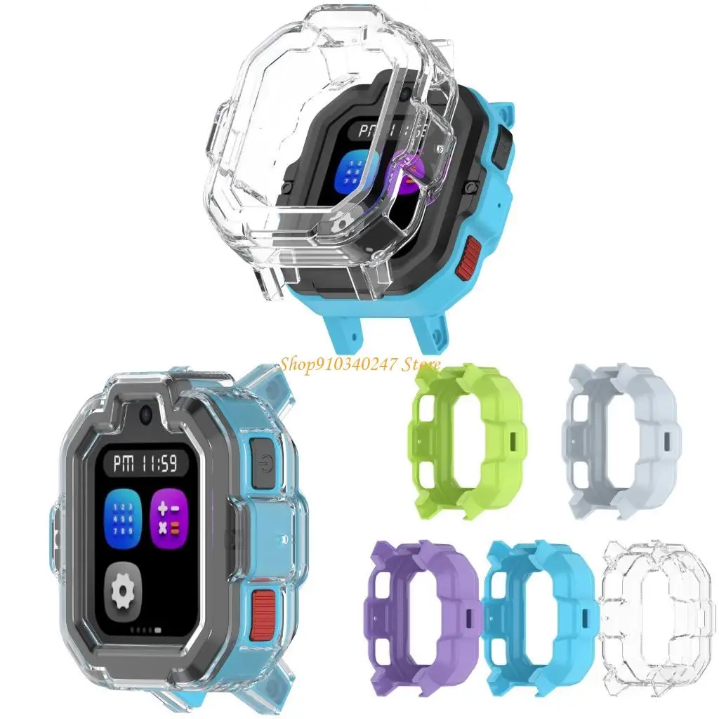 

Q22A Scratchpropence Tpu Bumper Case Wwatch Protector Kids Friendly Hollowed Design for Ticktalk 5 Children's Watch