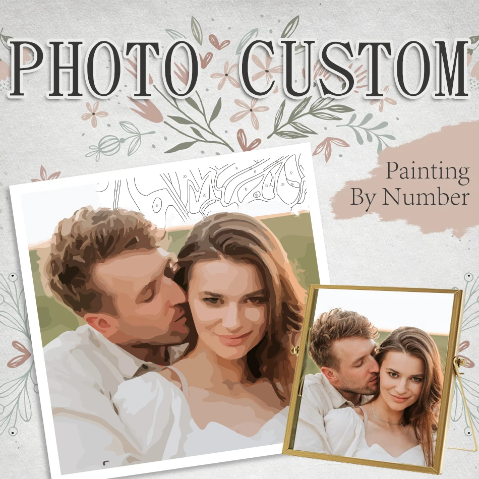 RUOPOTY 24/36/48 Diy pintura personalizada por número pintura personalizada para parejas colorear sobre lienzo pintura pintada a mano única
