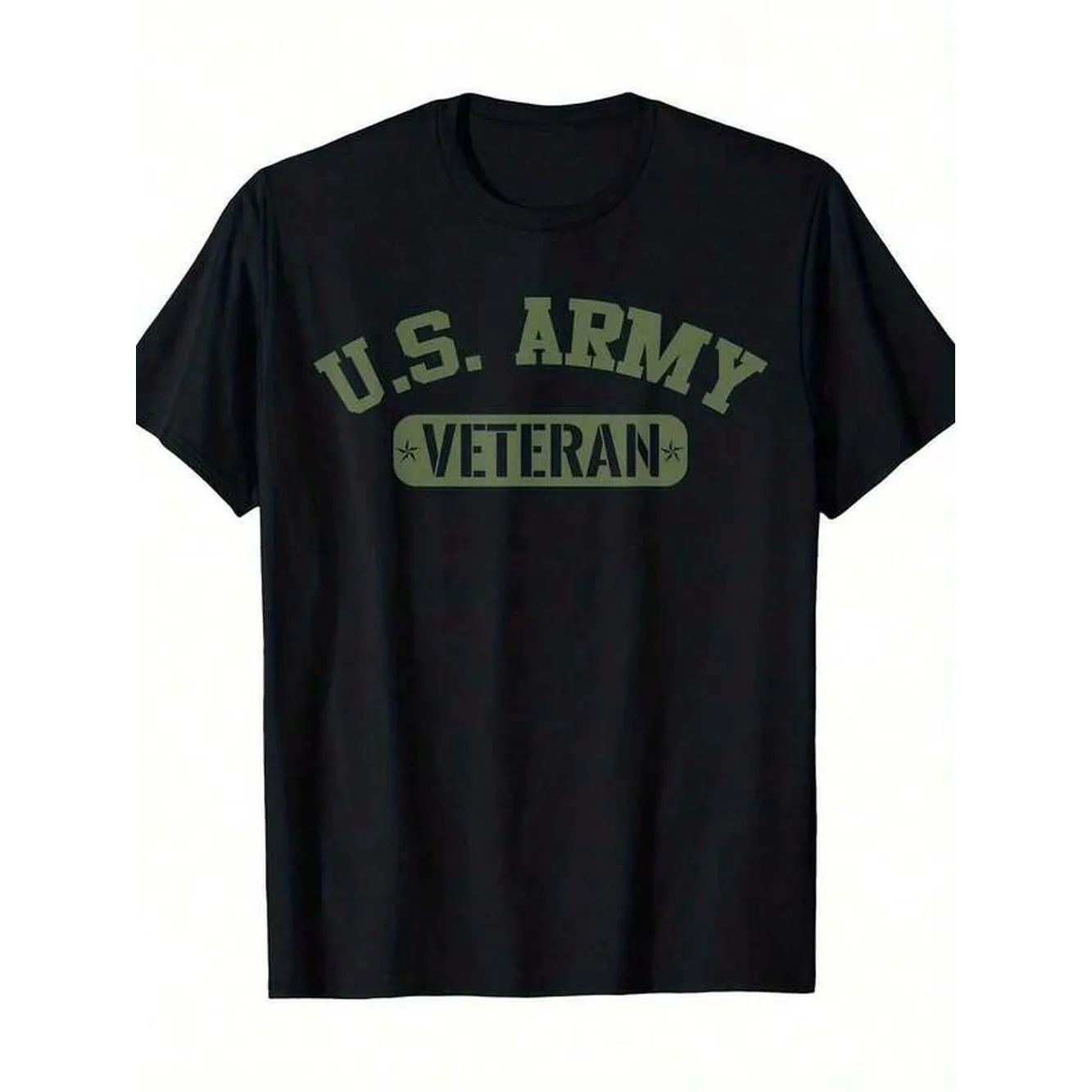Camiseta del Ejército de EE. UU. para hombre y mujer - Prenda militar de 7.05 oz de peso pesado con letras e insignias del Ejército de EE. UU., camiseta informal de manga corta con cuello redondo para todas las estaciones para veteranos, atuendo informal con orgullo del servicio militar, patrón geométrico digital