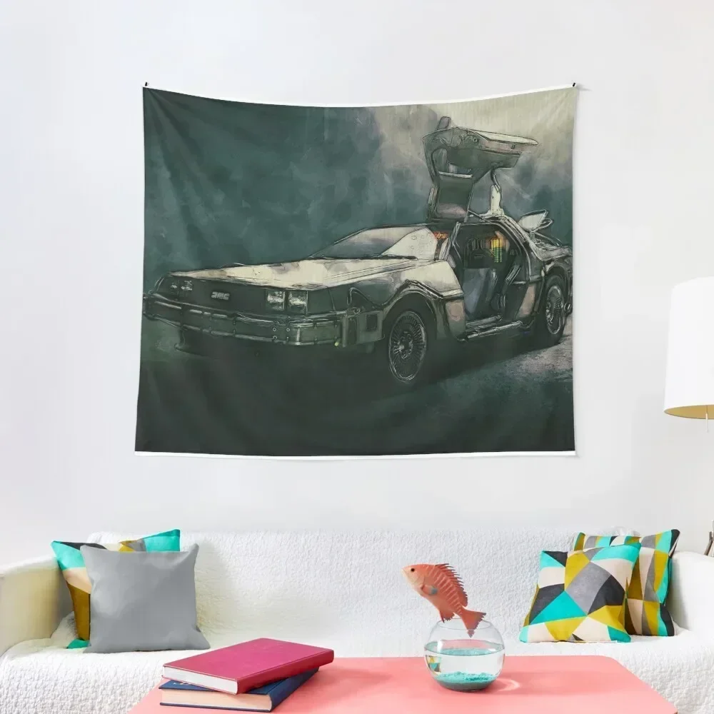 

Back to the Future DeLorean watercolour Tapestry Bedroom Decor Bed Room Decoration Wallpaper Tapestry