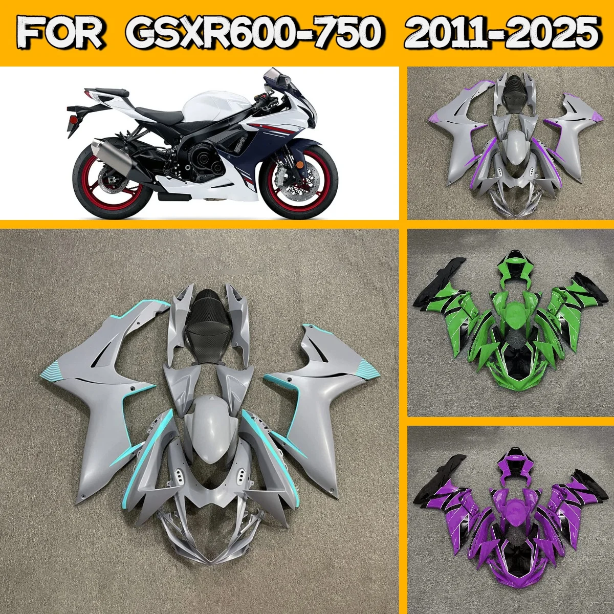 

For 2011-2025 Suzuki GSXR600 GSXR750 Motorcycle Fairings Set Injection Molded Hot Style 11-25 GSXR 600 750 Fairing Panel Kit