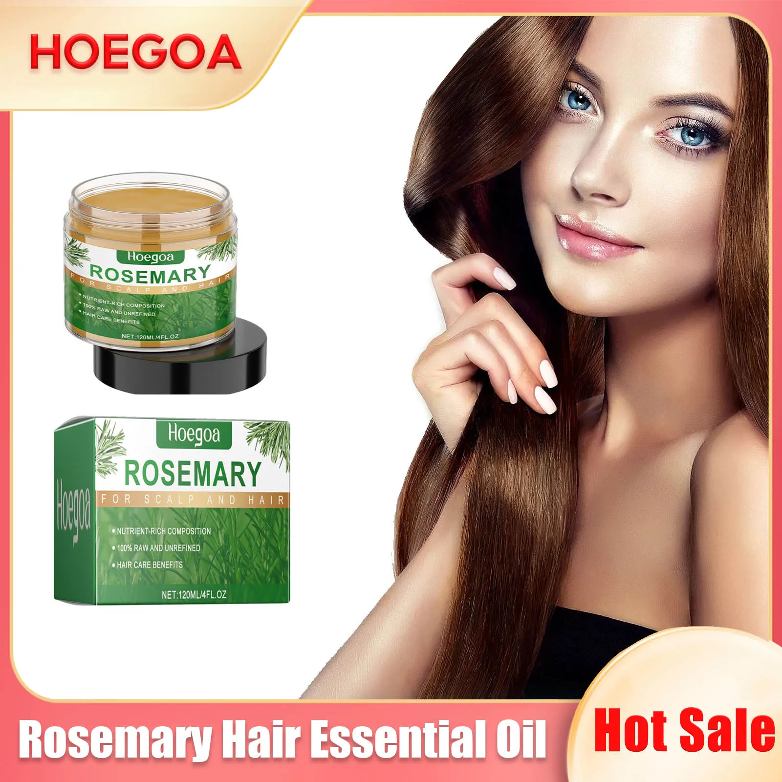 

Rosemary Dense Hair Essential Oil Repair Damage Split Ends Dry Hair Scalp Nourishing Smooth Natural Hair Care Essence Oil 120ml