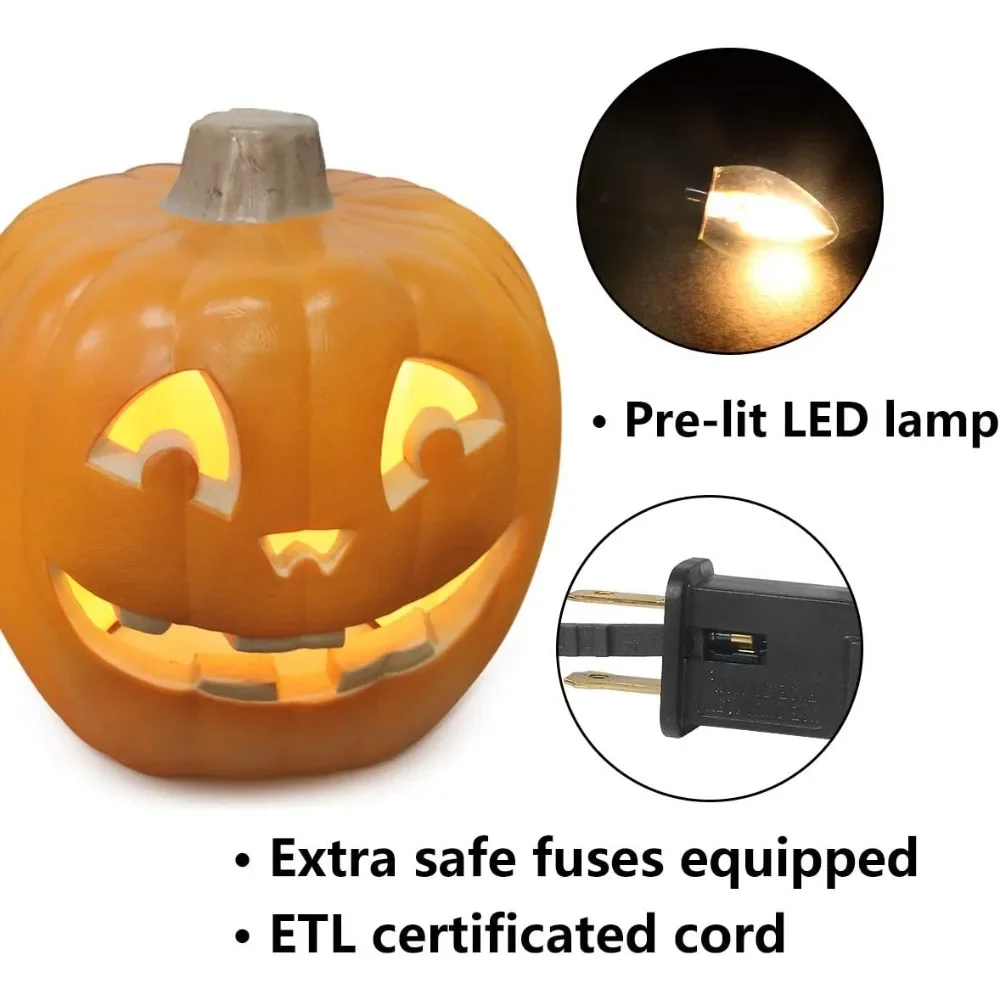 Jack O Lantern - Halloween Pumpkin Lantern with Pre-lit LED Bulb -Gaint Indoor/Outdoor Light Up Pumpkin for Halloween Decoration