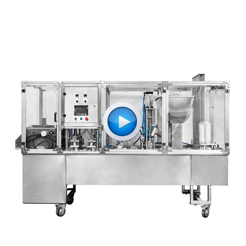 XBG60-6 Fully Automatic Filling And Sealing Machine For Liquid Paste Yogurt Cups With Dust Cover And Multi-nozzle