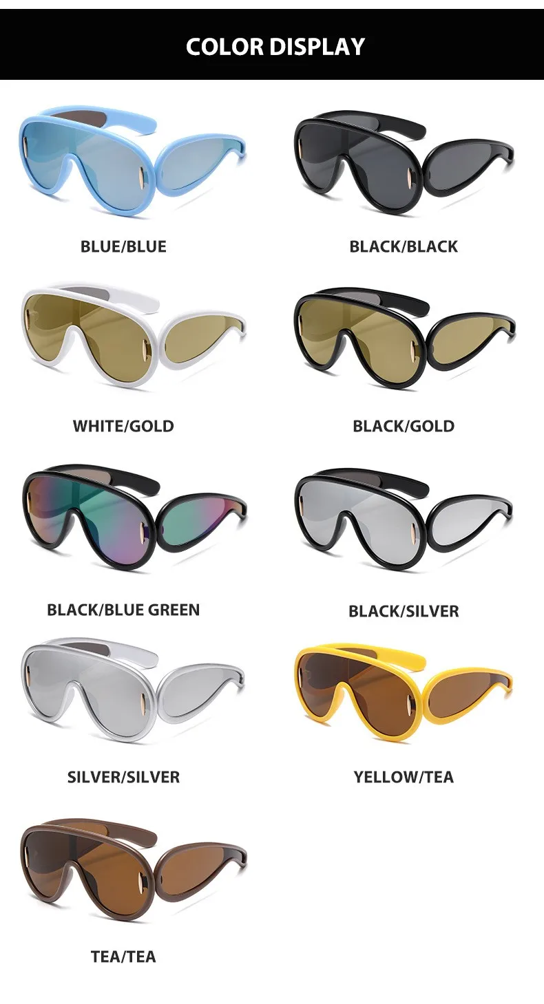 Integrierte Brille, Sonnenbrille, großes Gesicht, Sonnenbrille für Männer und Frauen, modische Krötenbrille, Sonnenbrille 3950 – Detail 12