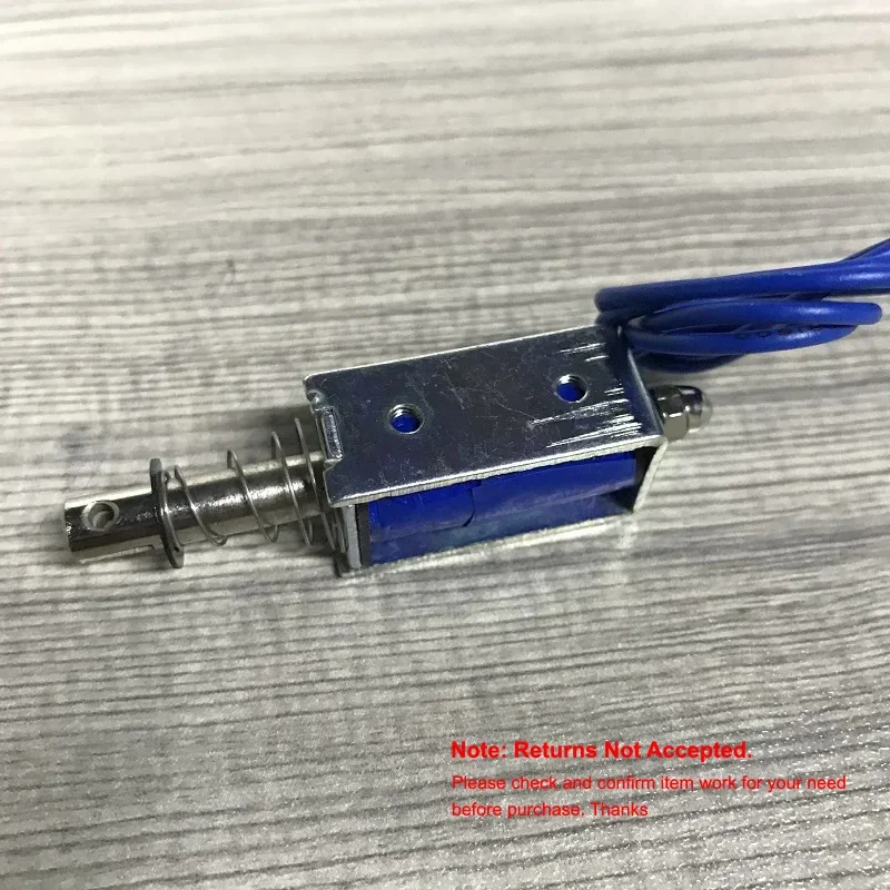 DC 12V/ 24V Solenoid Electromagnet 10mm Stroke Push Pull Through Type Micro Electric Magnet Household Appliances Spring Magnet