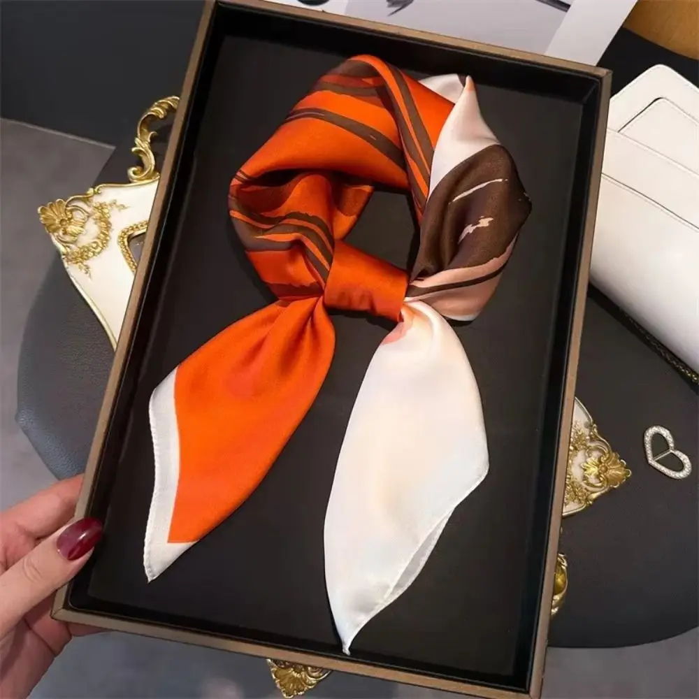 

Elegant Polyester Lily Scarves Wrap Square 70x70cm Women Satin Hijab Versatile Neckerchief Women Fashion