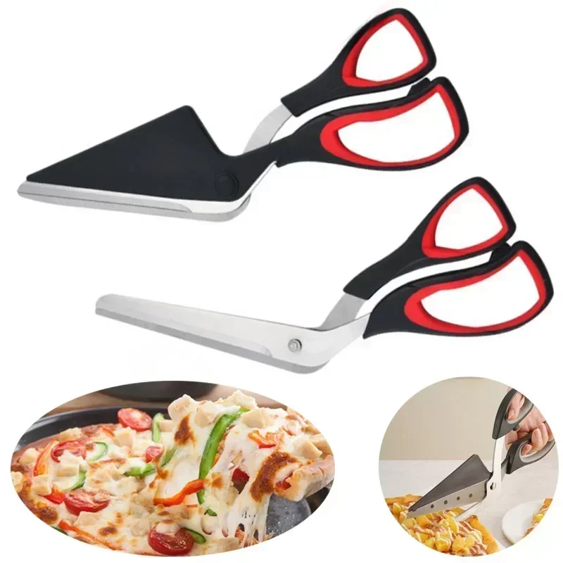 Professional Pizza Scissors Sharp Detachable Stainless Steel Blade Pizza Cutter Scissors Easy Cutting Pizza Spatula Slicer Tools