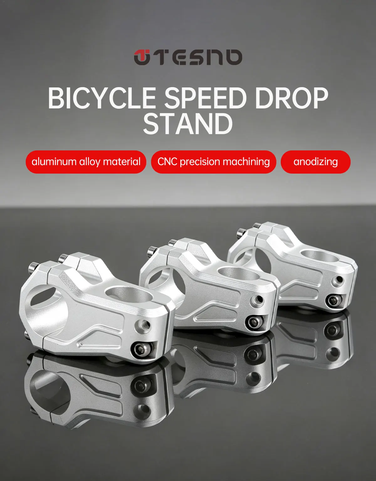 Ultraleichter CNC-Aluminiumlegierung Fahrradvorbau mit Direktmontage, hochfest, kurzer Lenker für Rennrad und MTB, 31,8mm*28,6mm – Detail 1
