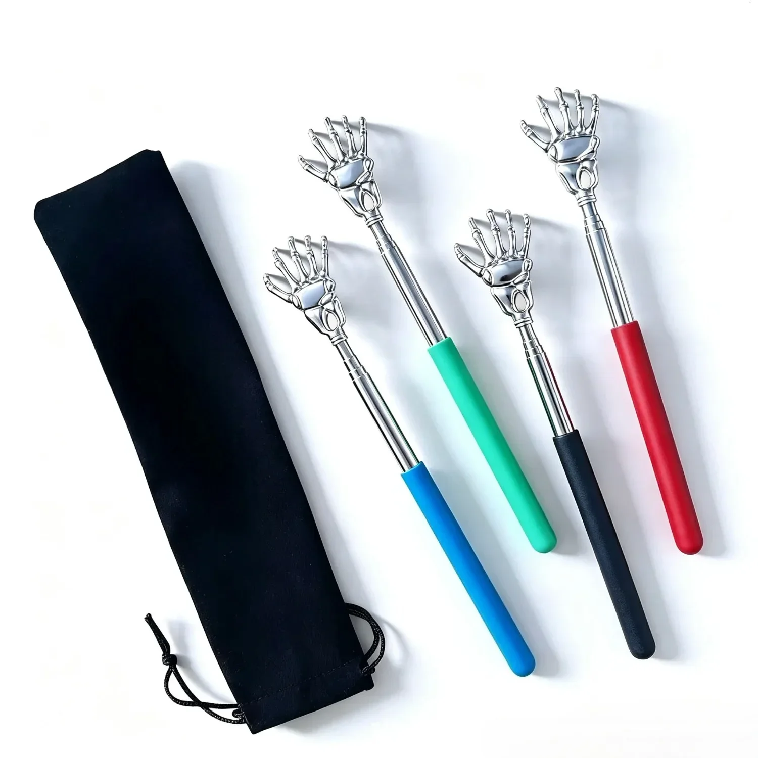 Portable Extendable Back Scratcher Stainless Steel Telescoping Back Scratcher Tool with Carrying Bag,Christmas Stocking Stuffers
