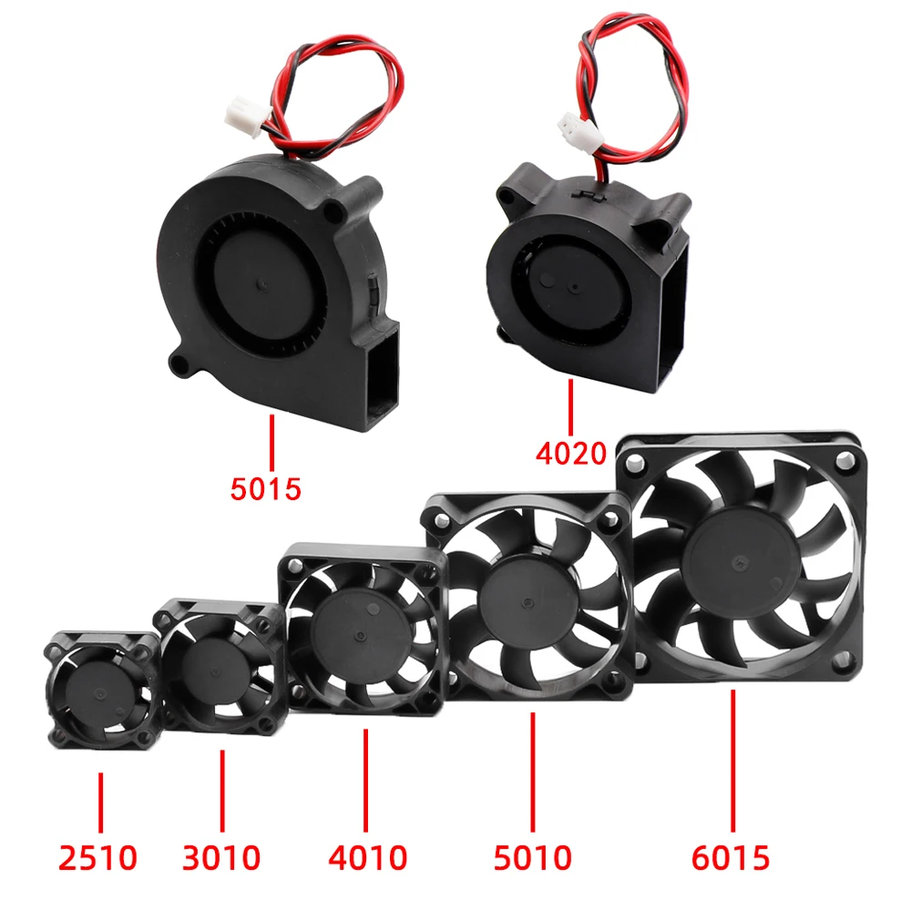 3010 4010 5010 6015 Cooler Fan DC 12V 24V 2 Pin with Dupont Wire Brushless Cool Fan Quiet Cooling Turbo Fan 3D Printer Part