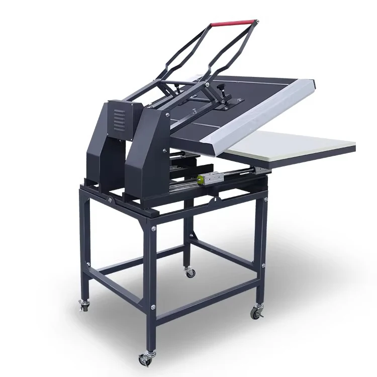 Manual High-Pressure 80 X 100 Platen Heat Press Machine User-Friendly with Puller Black Big Size for Plate Printing