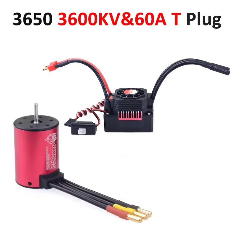 Overtref Hobby KK 3650 Brushless Combo 7700/6900/4500/3600/3100KV Waterdichte Motor 60/120A ESC 3.175mm As voor 1/10 RC Auto Onderdeel