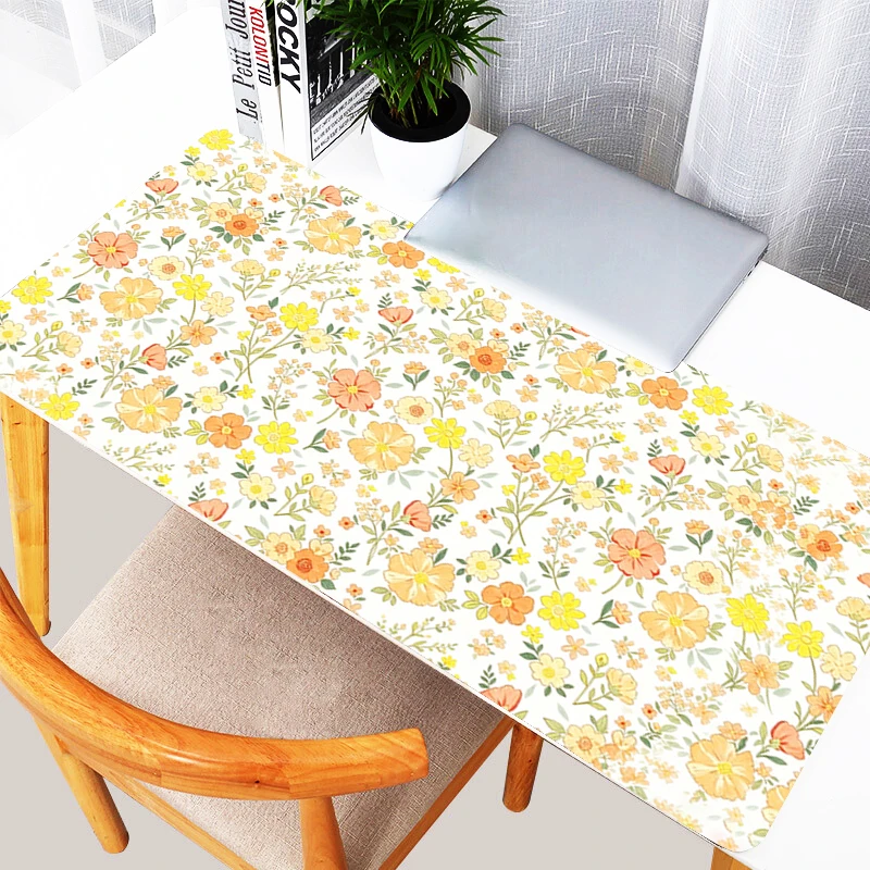 Large Mouse Pad Notbook PC Gamer Mouse Mat Hydrangea Keyboard Pad floral pattern Computer Desk Mat kawaii Game Extended MousePad