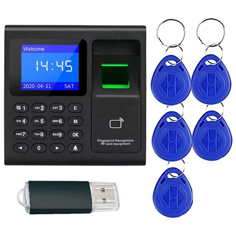 Time Attendance Machine Fingerprint Password Time Clock For Employee With Finger Scan, RFID And PIN Punching In One Easy To Use