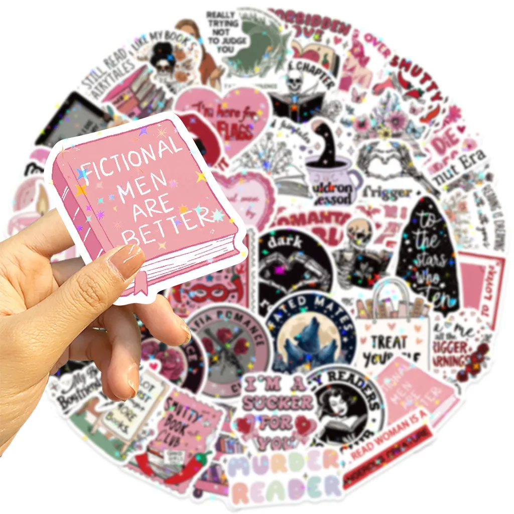 50 Sheets Star Film Reading PVC Waterproof Stickers Cute Cartoon Vinyl Decals for Phone Guitar Tumbler DIY AnimeWorlds Store