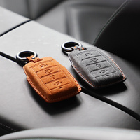 Suede Alcantara For Genesis G70 G90 G80  2017 2023 2020 Accessories Car Key Case Cover Auto Remote Protector Keychain Shell