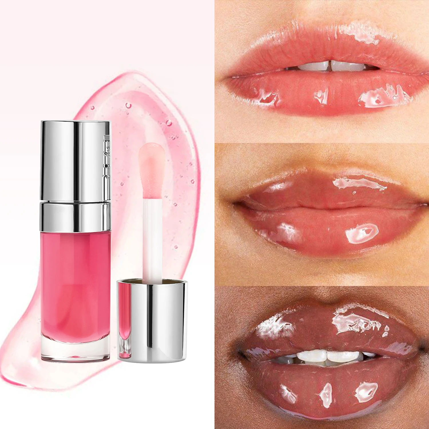 6Ml Private Label Lip Oil Custom Logo 6-color Fruity Scented Moisturizing Lipgloss Plumping Luscious Lips Makeup Vegan Beauty