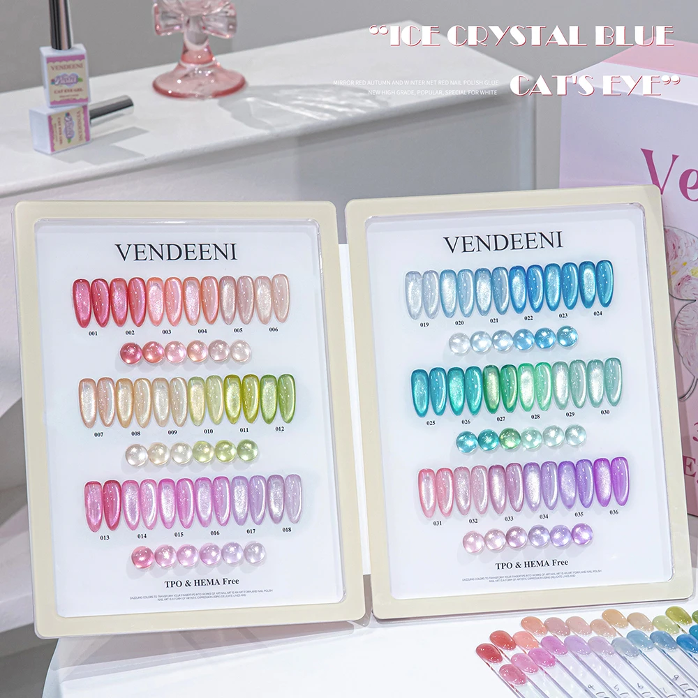 Vendeeni 36 Farben/Set Kristall-Katzenaugen-Gel-Nagellack Magnetischer UV-LED-Soak-Off-Gel-Lack Glasperlen Katzenaugen-Gel mit Display – Detail 18