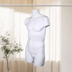 Male Mannequin Hanger Stand Torso Dress Form for Shows Malls Retail Store Market Male Mannequin Hanger Half Body Mannequin