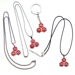 Hot Anime Inuyasha Pendant Necklace Toy Keychain Wolf Tooth Necklace Car Charm Keyring Sesshomaru Cosplay Jewelry Mini Prop Set