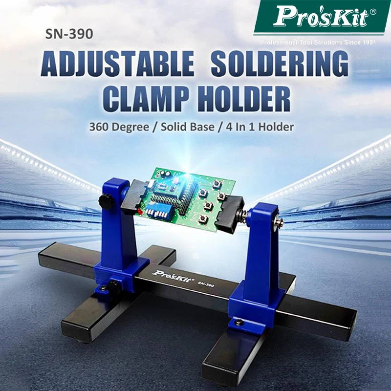 

Pro'skit Circuit Board Soldering Tool Adjustable Soldering Auxiliary Clamp Fixture PCB Fixing Frame Soldering Locator SN-390