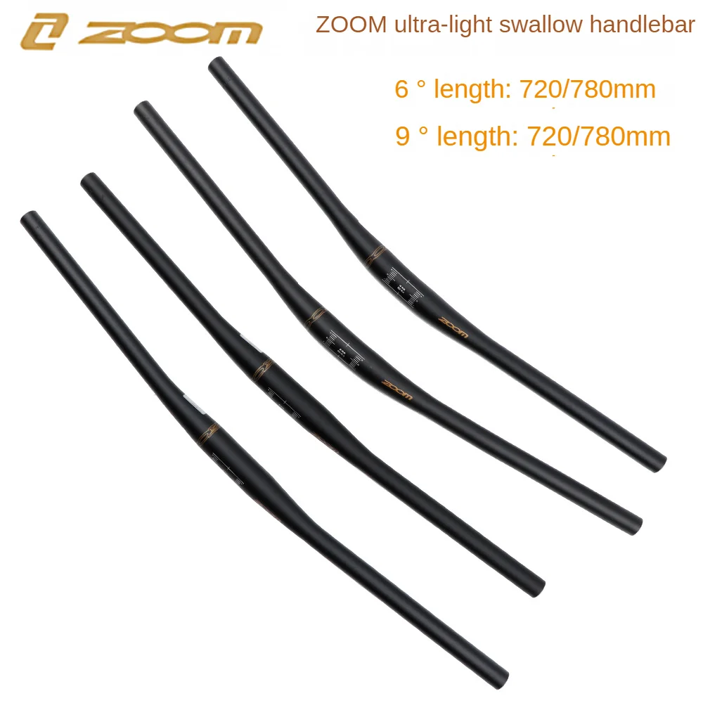 ZOOM 31.8mm MTB Horizontal Handlebar 720/780mm Mountain bike Swallow-shaped Handlebar Aluminium handlebars