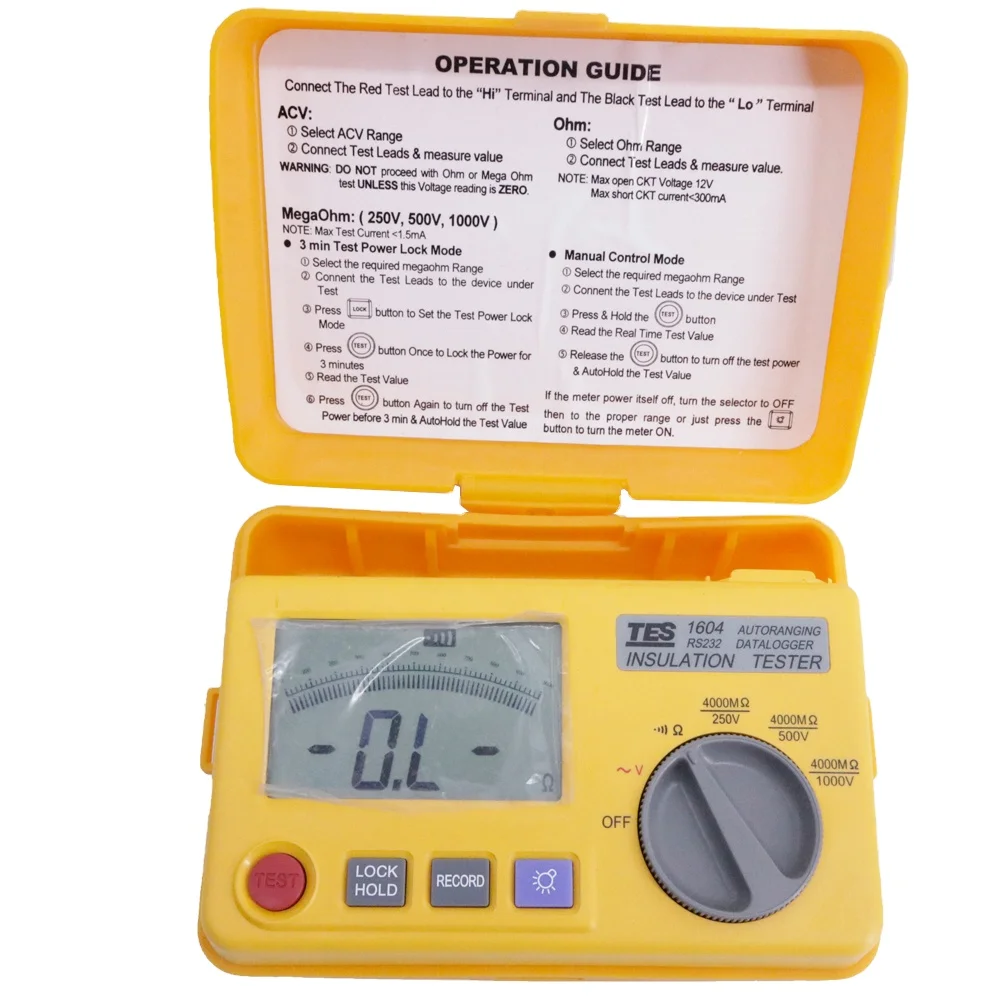 TES-1604 AutoRanging Datalogger Insulation Tester with RS232 Resistance Meter