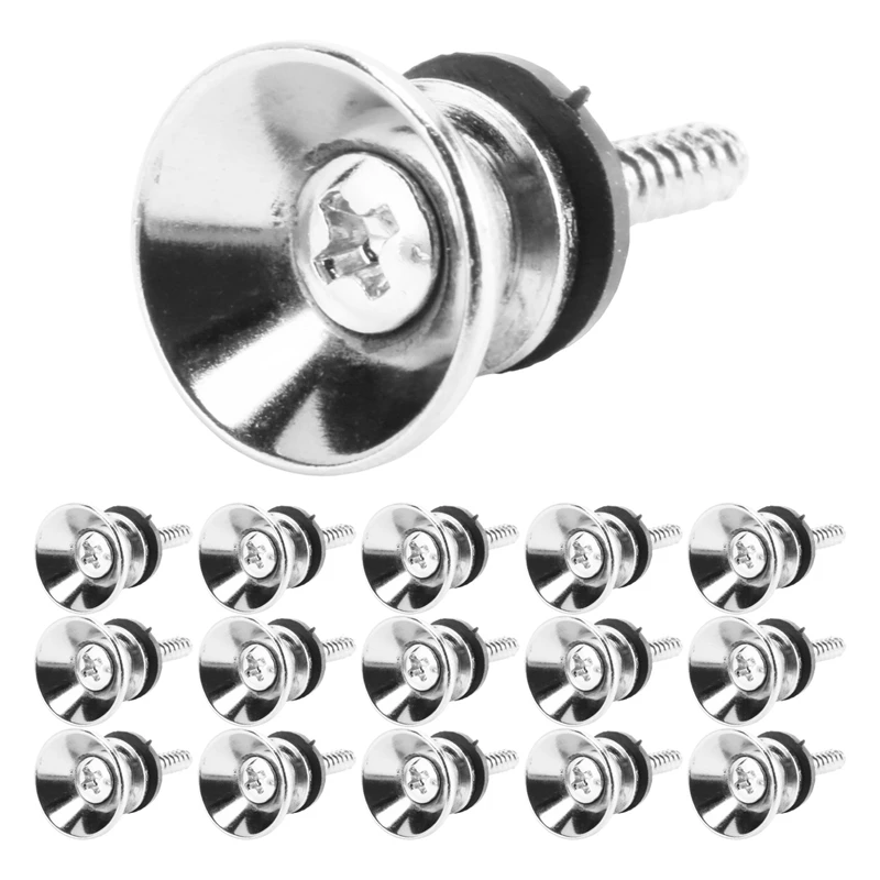 Práctico guitarra bajo, extremo de Metal cromado, botones de correa, cerraduras, tornillos de cojín (16 uds)