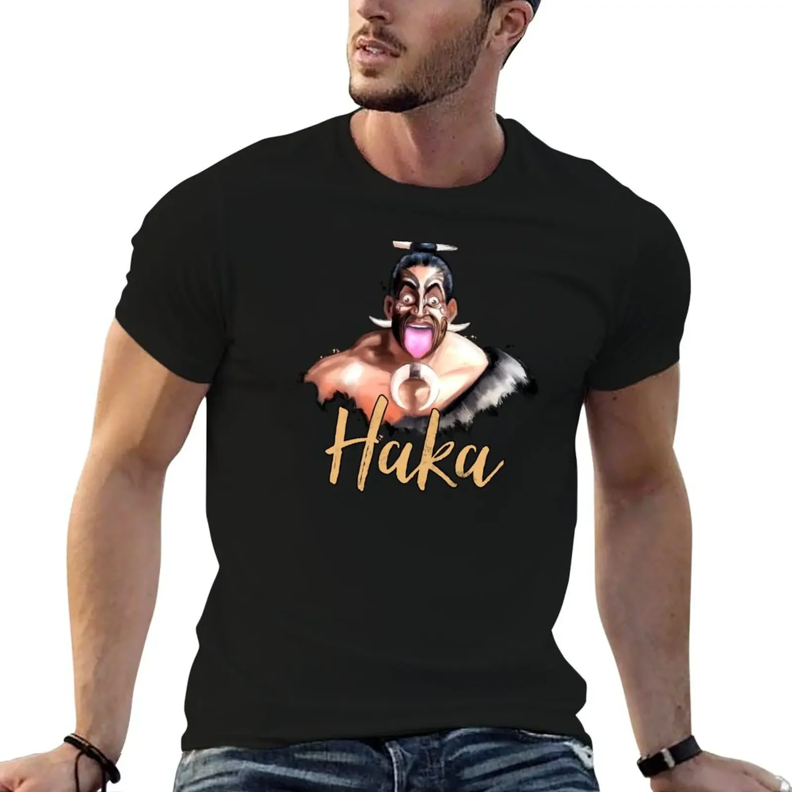 

Haka Dance T-Shirt oversized blue archive plus size tops boys whites men clothings