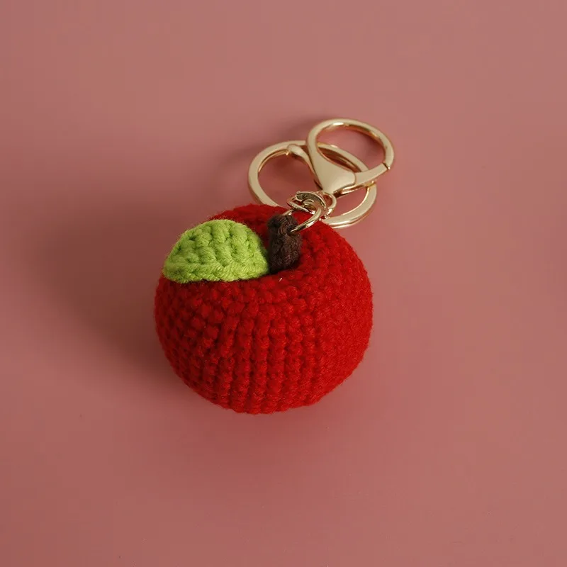 

Cute Mini Fruit Knitted Bag Charms, Handmade Keychain Bag Charms For Handbags Backpack