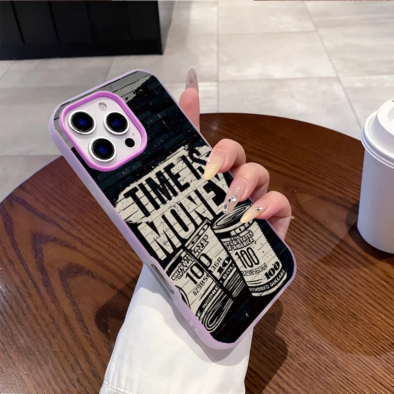 المغناطيس موضة الاتجاه الفاخرة الدولار الوقت هو المال جراب هاتف آيفون 16 15 14 13 12 11 Plus ProMax الهاتف غطاء مقاوم للصدمات