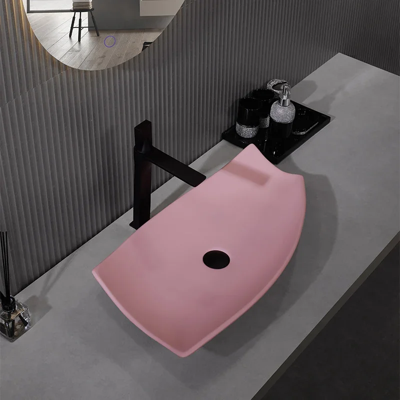 Nordic Personality Special-shaped Countertop Basin Wash Basin Feature Simple Toilet Washbasin Washbasin Pink