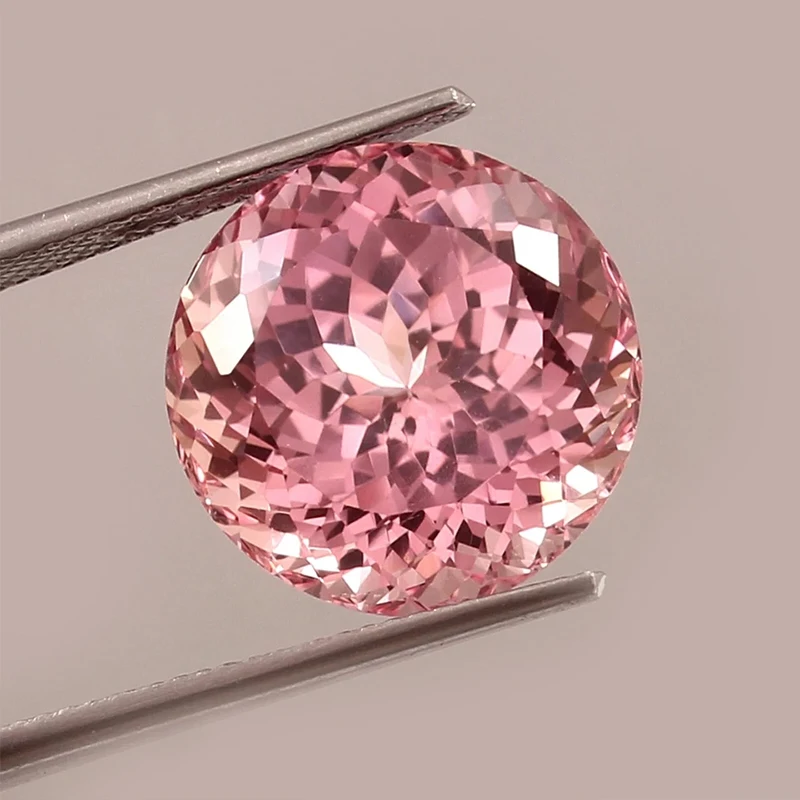 

100% czochralski Natural cutting Padparadscha Sapphire Lab Grown Round Cut Loose Gemstone 3.0mm-10mm Optional certificate