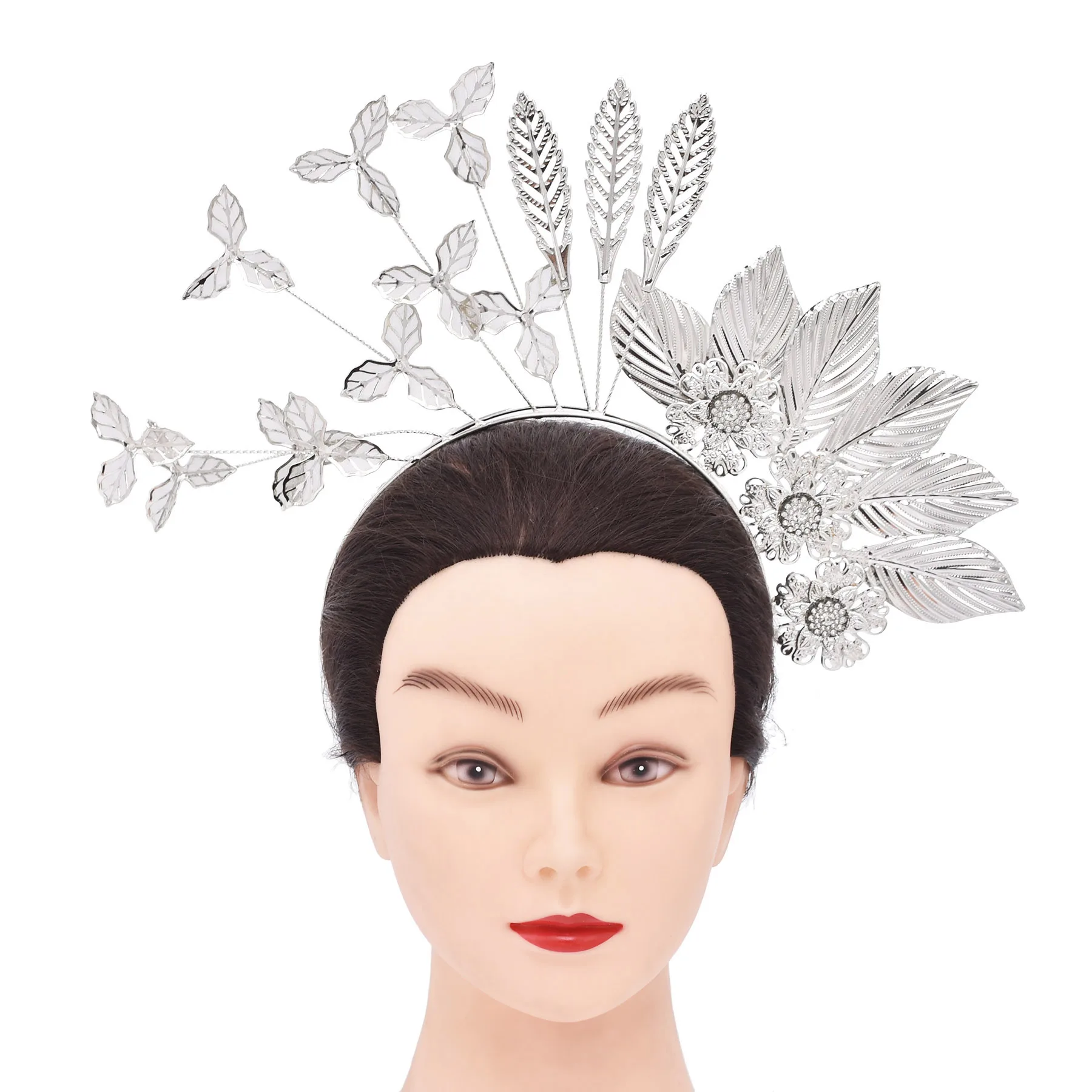 

Exaggerated Unique Leaf Headwear Bridal Wedding Dress Accessories Hair Band Crown Suitable For Indian Women Jewelry