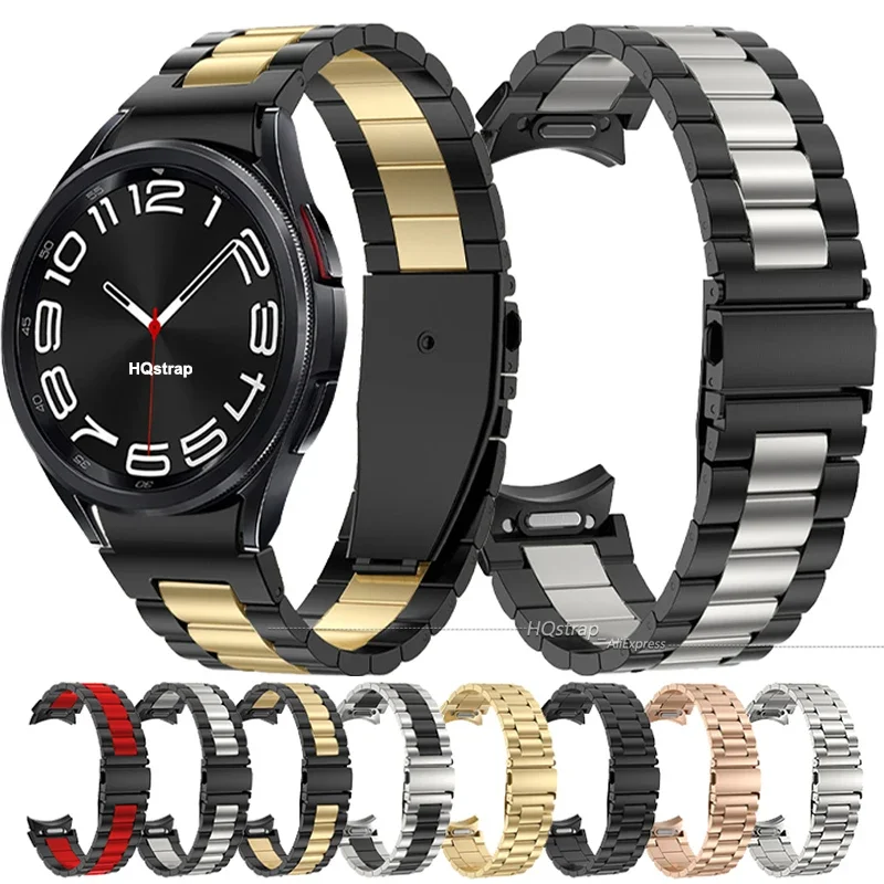 Stainless Steel Band Quick Fit for Samsung Galaxy Watch 6 5 4 40mm 44mm Classic 43mm 47mm Metal for Samsung Watch 5 Pro Bracelet