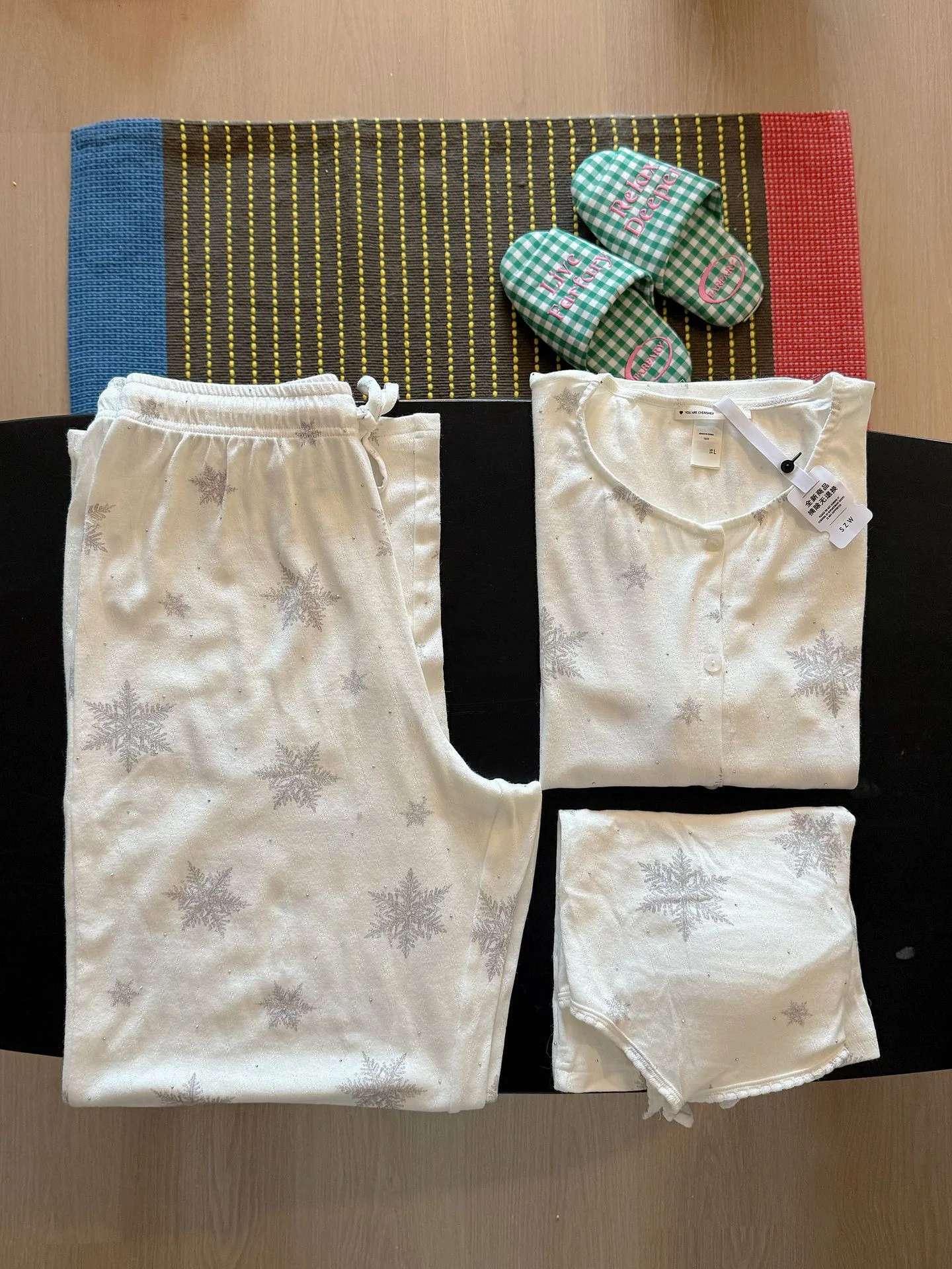 

Spring Autumn Modal Snowflake Three Piece Set Women's Long Sleeve Pantsuit Home Clothes Lightweight Luxury Summer Sleepwear