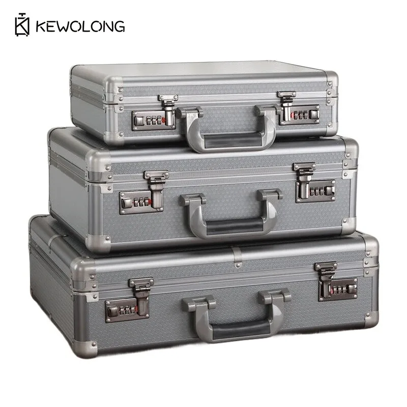 Business Hardside Briefcase with Lock - Office Security Box Document Safe for Files, Certificates, Cash, Portable Suitcase